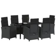 Комплект за хранене в градината 7 pcs Черно полиратан