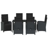 Комплект за хранене в градината 7 pcs Черно полиратан