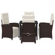 Комплект за хранене в градината 5 pcs Кафяво полиратан