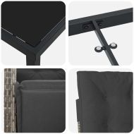 Комплект за хранене в градината 3 pcs Сив полиратан