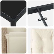 Комплект за хранене в градината 5 pcs Бежово полиратан