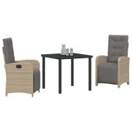 Комплект за хранене в градината 3 pcs Бежово полиратан