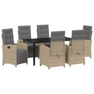 Комплект за хранене в градината 7 pcs Бежово полиратан