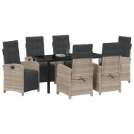 Комплект за хранене в градината 7 pcs Светлосиво полиратан