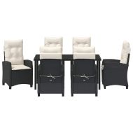 Комплект за хранене в градината 7 pcs Черно полиратан