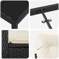 Комплект за хранене в градината 7 pcs Черно полиратан