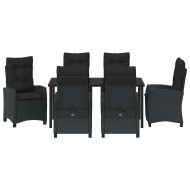 Комплект за хранене в градината 7 pcs Черно полиратан