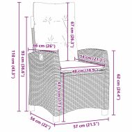 Комплект за хранене в градината 7 pcs Кафяво полиратан