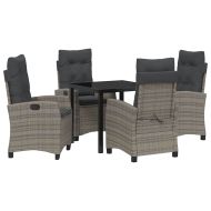 Комплект за хранене в градината 5 pcs Сив полиратан