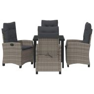 Комплект за хранене в градината 5 pcs Сив полиратан