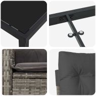 Комплект за хранене в градината 5 pcs Сив полиратан