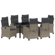 Комплект за хранене в градината 7 pcs Сив полиратан