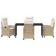 Комплект за хранене в градината 5 pcs Бежово полиратан