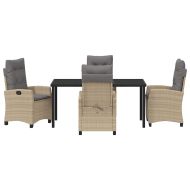 Комплект за хранене в градината 5 pcs Бежово полиратан