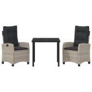 Комплект за хранене в градината 3 pcs Светлосиво полиратан