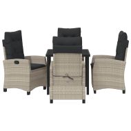 Комплект за хранене в градината 5 pcs Светлосиво полиратан