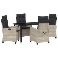 Комплект за хранене в градината 5 pcs Светлосиво полиратан