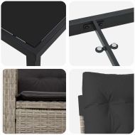 Комплект за хранене в градината 5 pcs Светлосиво полиратан