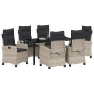 Комплект за хранене в градината 7 pcs Светлосиво полиратан