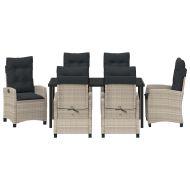 Комплект за хранене в градината 7 pcs Светлосиво полиратан