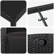 Комплект за хранене в градината 5 pcs Черно полиратан