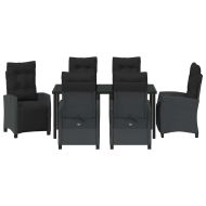 Комплект за хранене в градината 7 pcs Черно полиратан