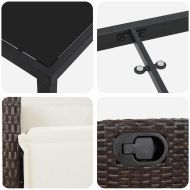 Комплект за хранене в градината 7 pcs Кафяво полиратан