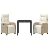 Комплект за хранене в градината 3 pcs Бежово полиратан