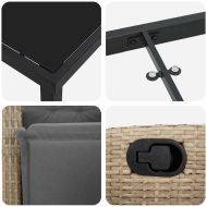 Комплект за хранене в градината 5 pcs Бежово полиратан