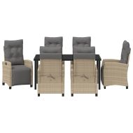 Комплект за хранене в градината 7 pcs Бежово полиратан