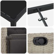 Комплект за хранене в градината 3 pcs Светлосиво полиратан