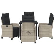 Комплект за хранене в градината 5 pcs Светлосиво полиратан