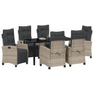 Комплект за хранене в градината 7 pcs Светлосиво полиратан