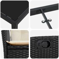 Комплект за хранене в градината 5 pcs Черно полиратан