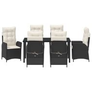 Комплект за хранене в градината 7 pcs Черно полиратан