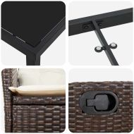 Комплект за хранене в градината 5 pcs Кафяво полиратан