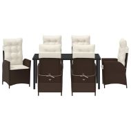 Комплект за хранене в градината 7 pcs Кафяво полиратан