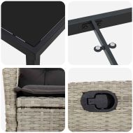 Комплект за хранене в градината 5 pcs Светлосиво полиратан