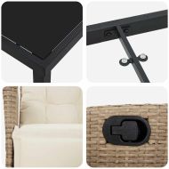 Комплект за хранене в градината 7 pcs Бежово полиратан