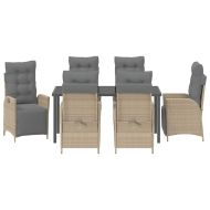 Комплект за хранене в градината 7 pcs Бежово полиратан