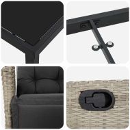 Комплект за хранене в градината 7 pcs Светлосиво полиратан