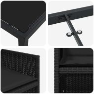 Комплект за хранене в градината 5 pcs Черно полиратан