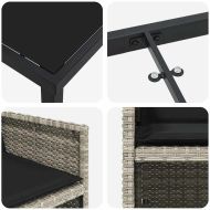 Комплект за хранене в градината 5 pcs Светлосиво полиратан