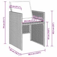 Комплект за хранене в градината 5 pcs Светлосиво полиратан