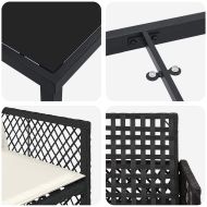 Комплект за хранене в градината 5 pcs Черно полиратан