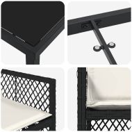 Комплект за хранене в градината 5 pcs Черно полиратан