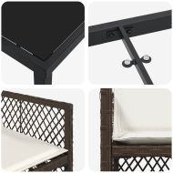 Комплект за хранене в градината 5 pcs Кафяво полиратан