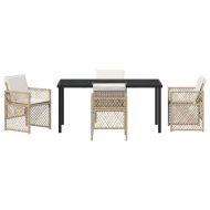 Комплект за хранене в градината 5 pcs Бежово полиратан