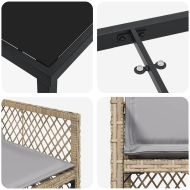 Комплект за хранене в градината 5 pcs Бежово полиратан