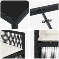 Комплект за хранене в градината 5 pcs Черно Полиратан